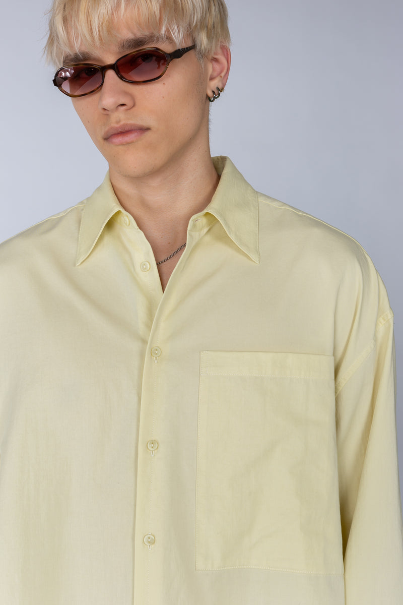 Vintage Big Hug yellow cotton microcheck oversized shirt - M L