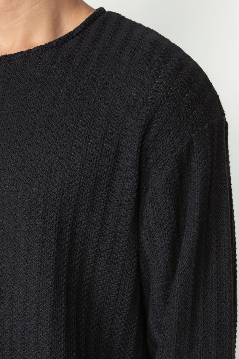 Long Sleeve Oversized Top - Black Sweater Knit – SHADES OF