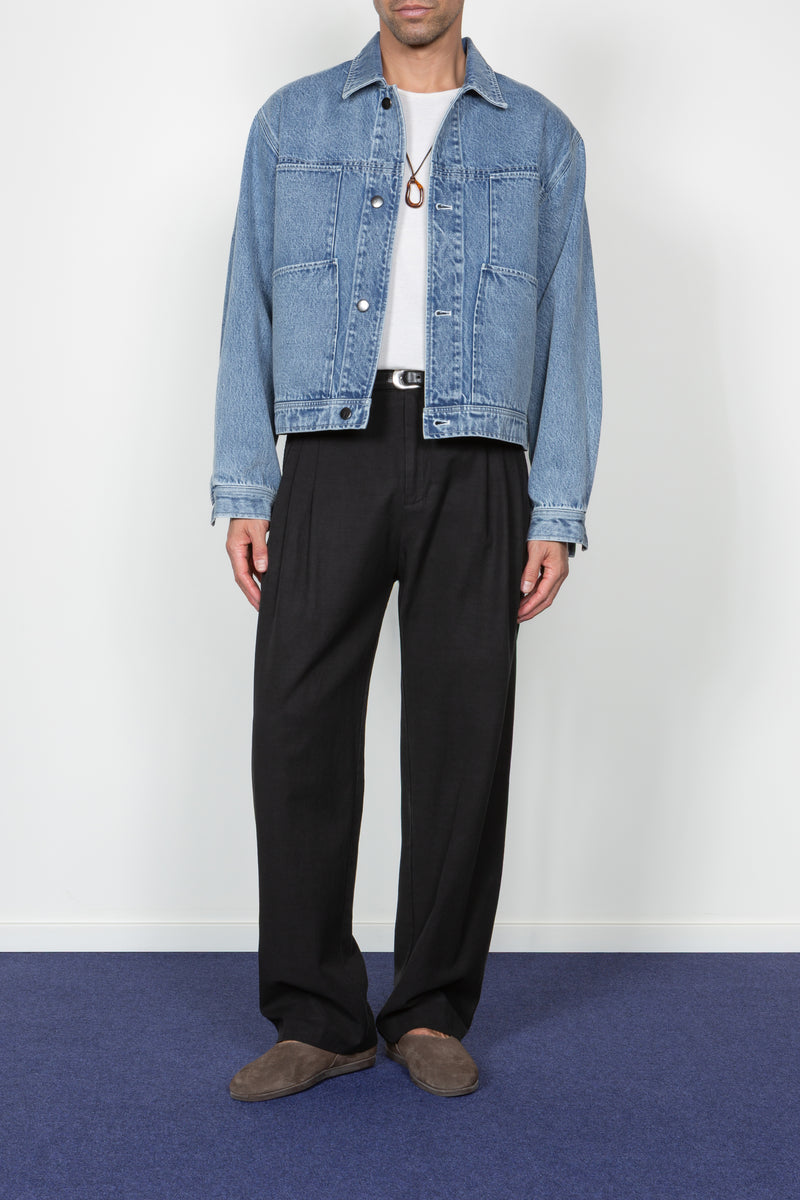 Cropped Four Pocket Trucker Jacket - 90's Stonewashed Denim