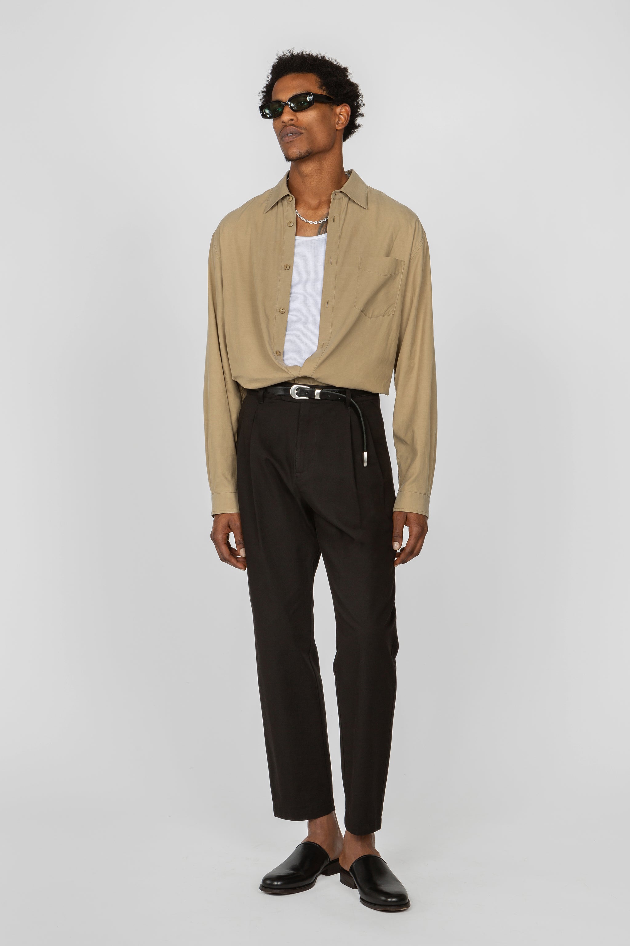 Double Pleated Trouser - Black – SHADES OF GREY BY MICAH COHEN Double Pleated Trouser - Black – SHADES OF GREY BY MICAH COHEN