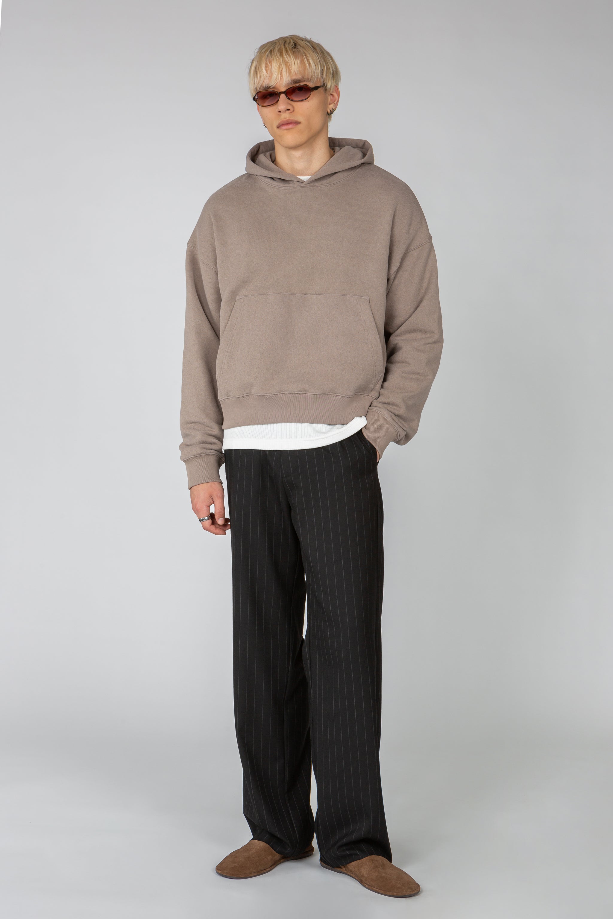 Cropped Hooded Sweatshirt - Putty – SHADES OF GREY BY MICAH COHEN