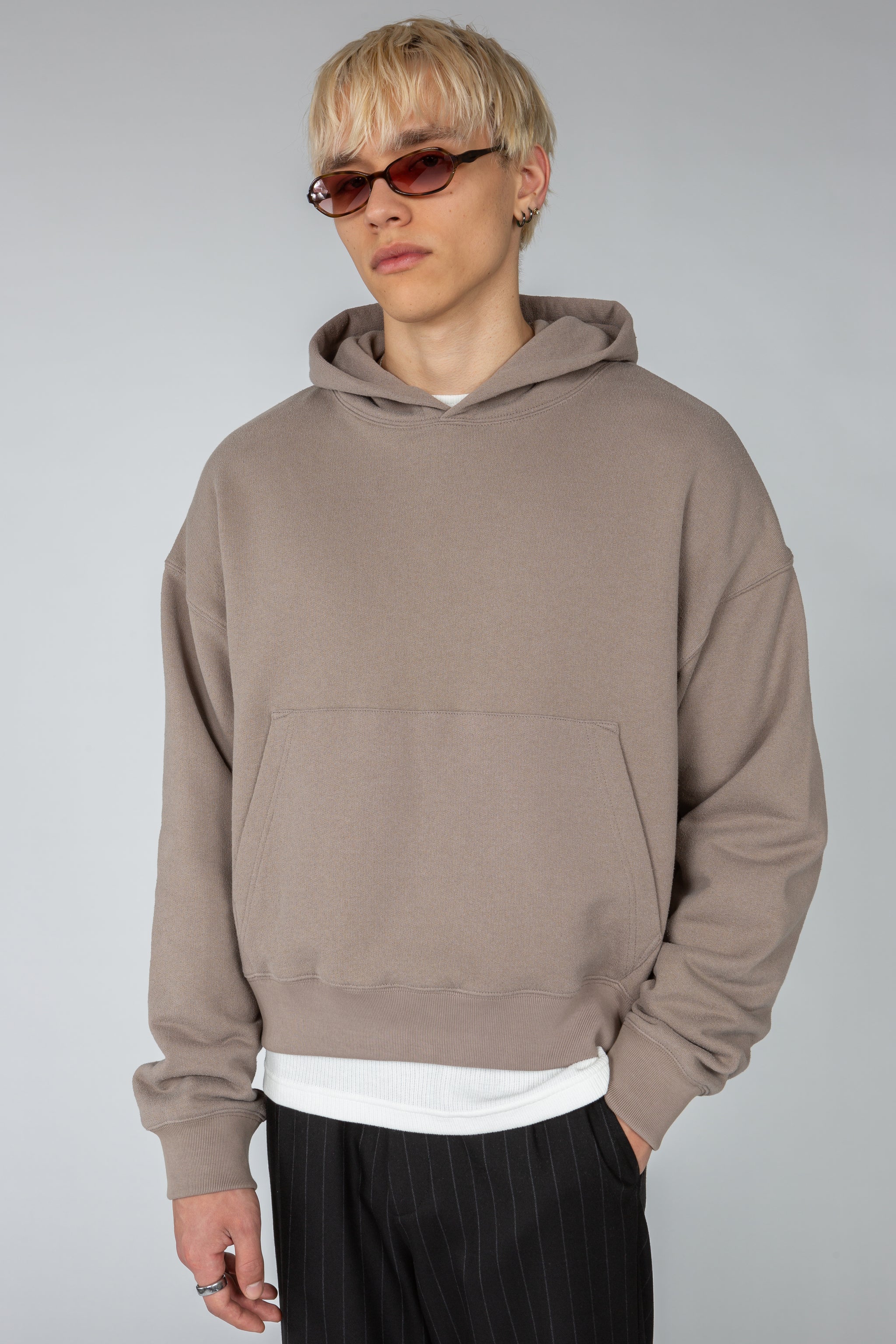 Cropped Hooded Sweatshirt - Putty – SHADES OF GREY BY MICAH