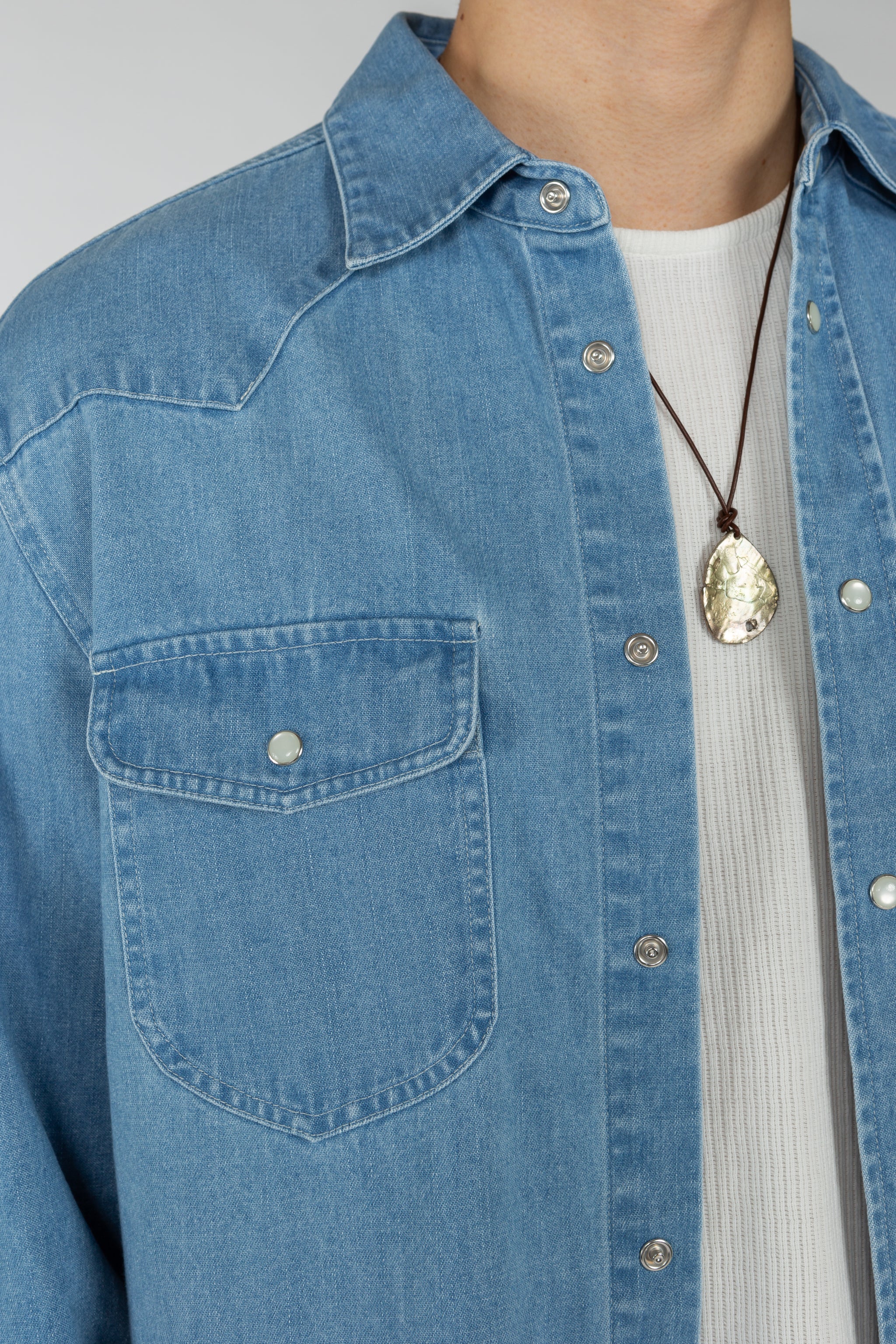 Western Shirt - Mid-Blue Denim – SHADES OF GREY BY MICAH COHEN