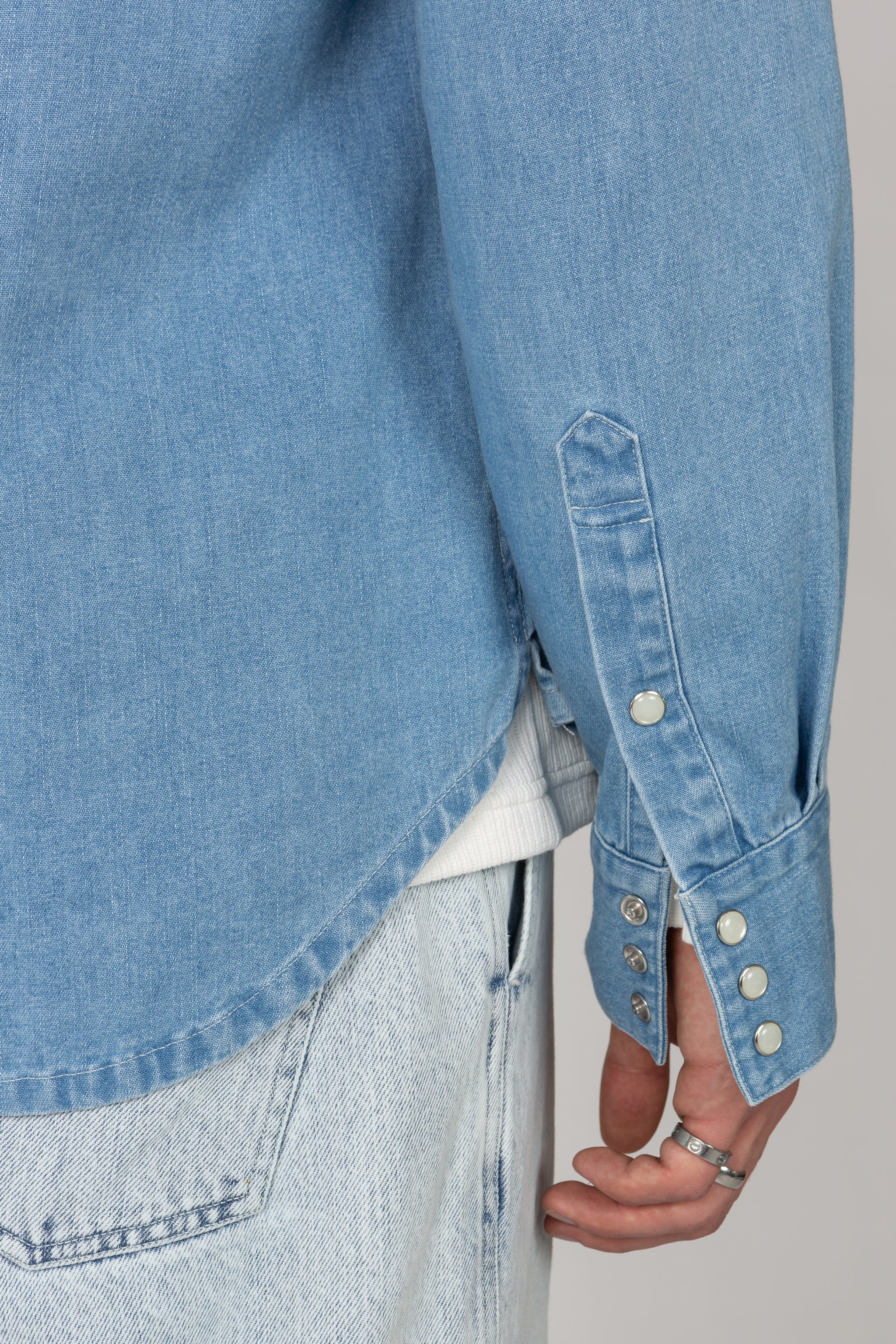 Western Shirt - Mid-Blue Denim – SHADES OF GREY BY MICAH COHEN