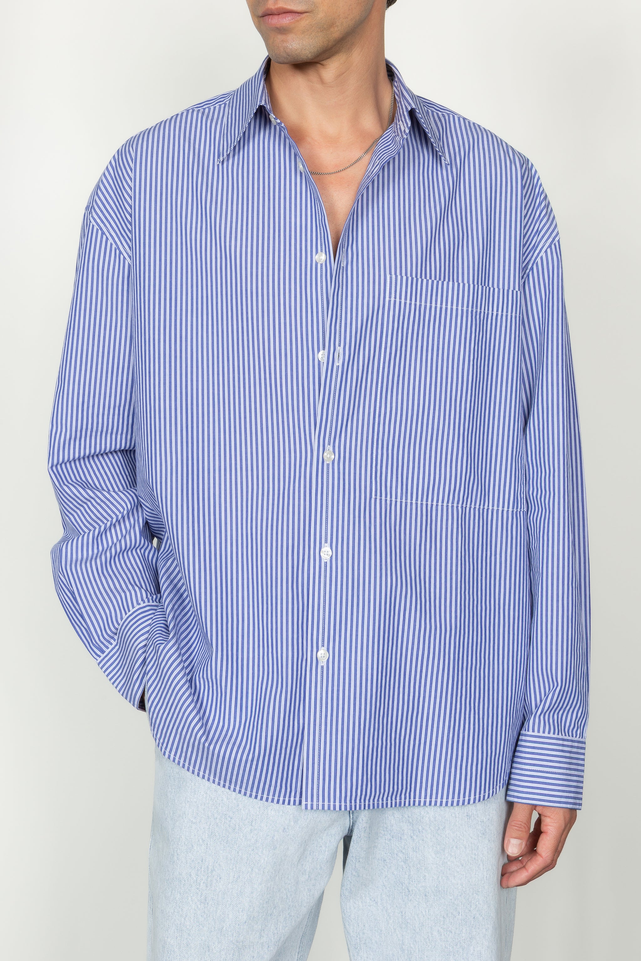 Ultra Oversized Big Pocket Shirt - Banker Stripe – SHADES OF GREY