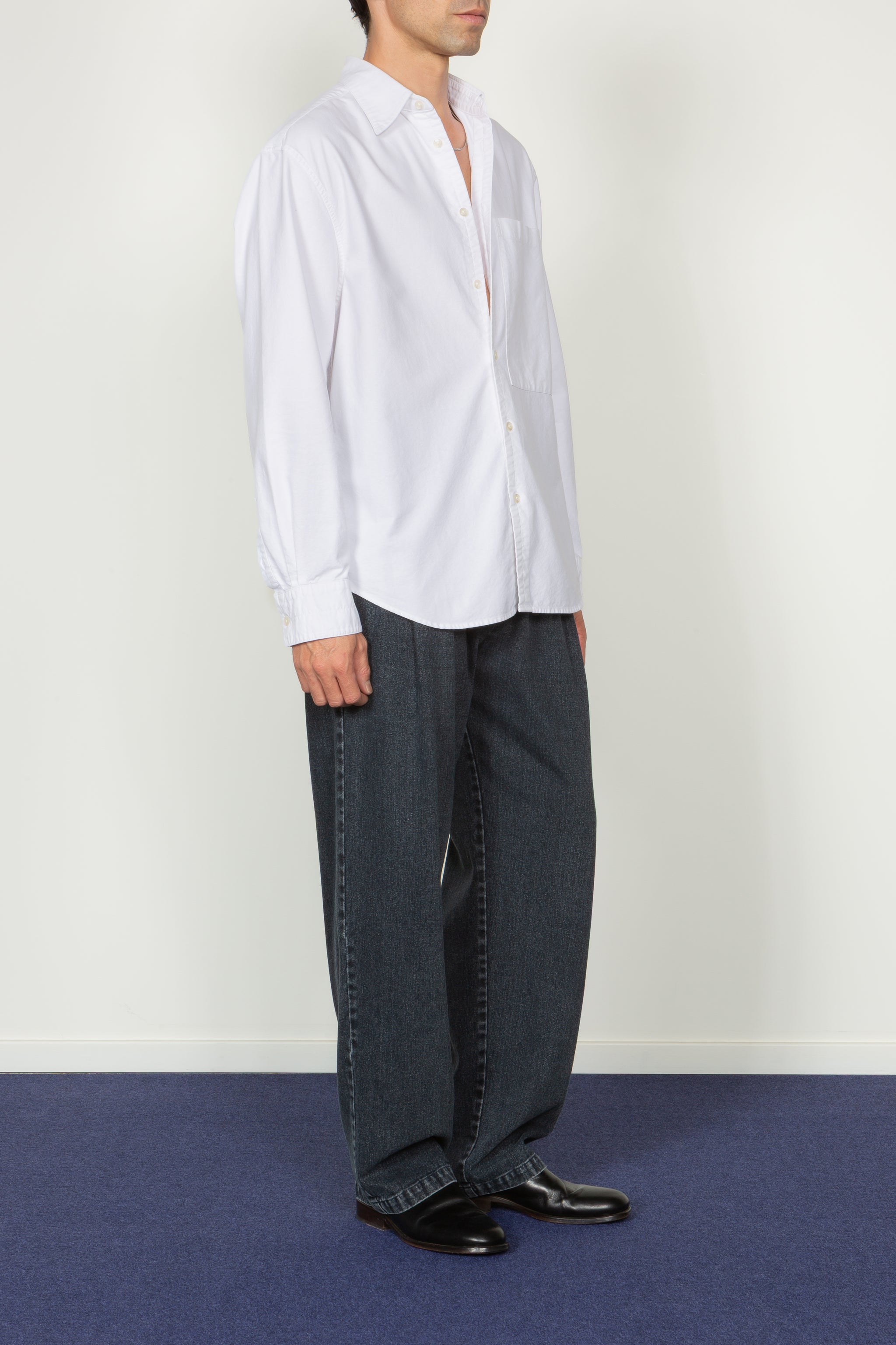 epa／half oxford shirt\"WHT\" half oxford shirt