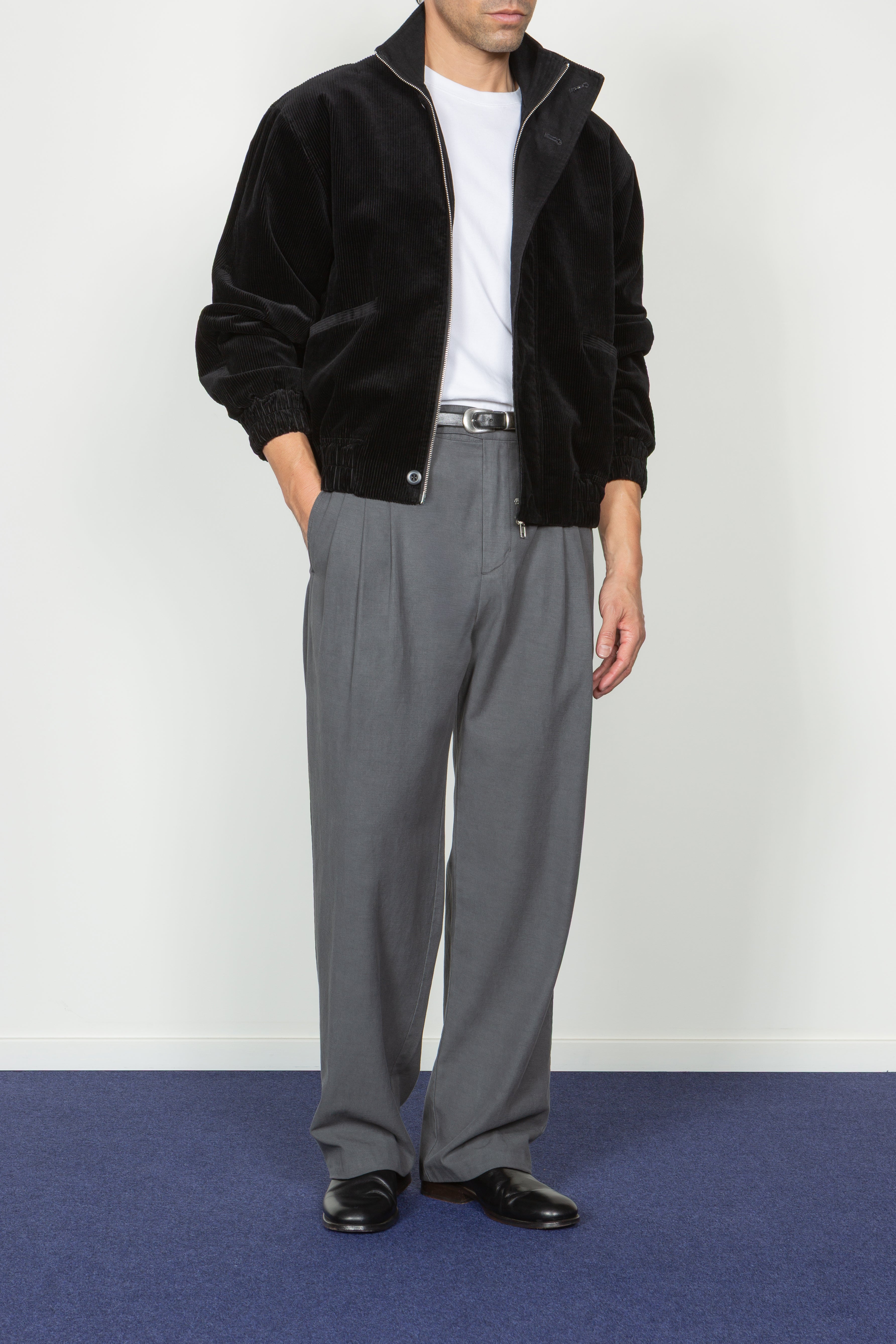 Stand Collar Blouson - Black Corduroy – SHADES OF GREY BY MICAH COHEN