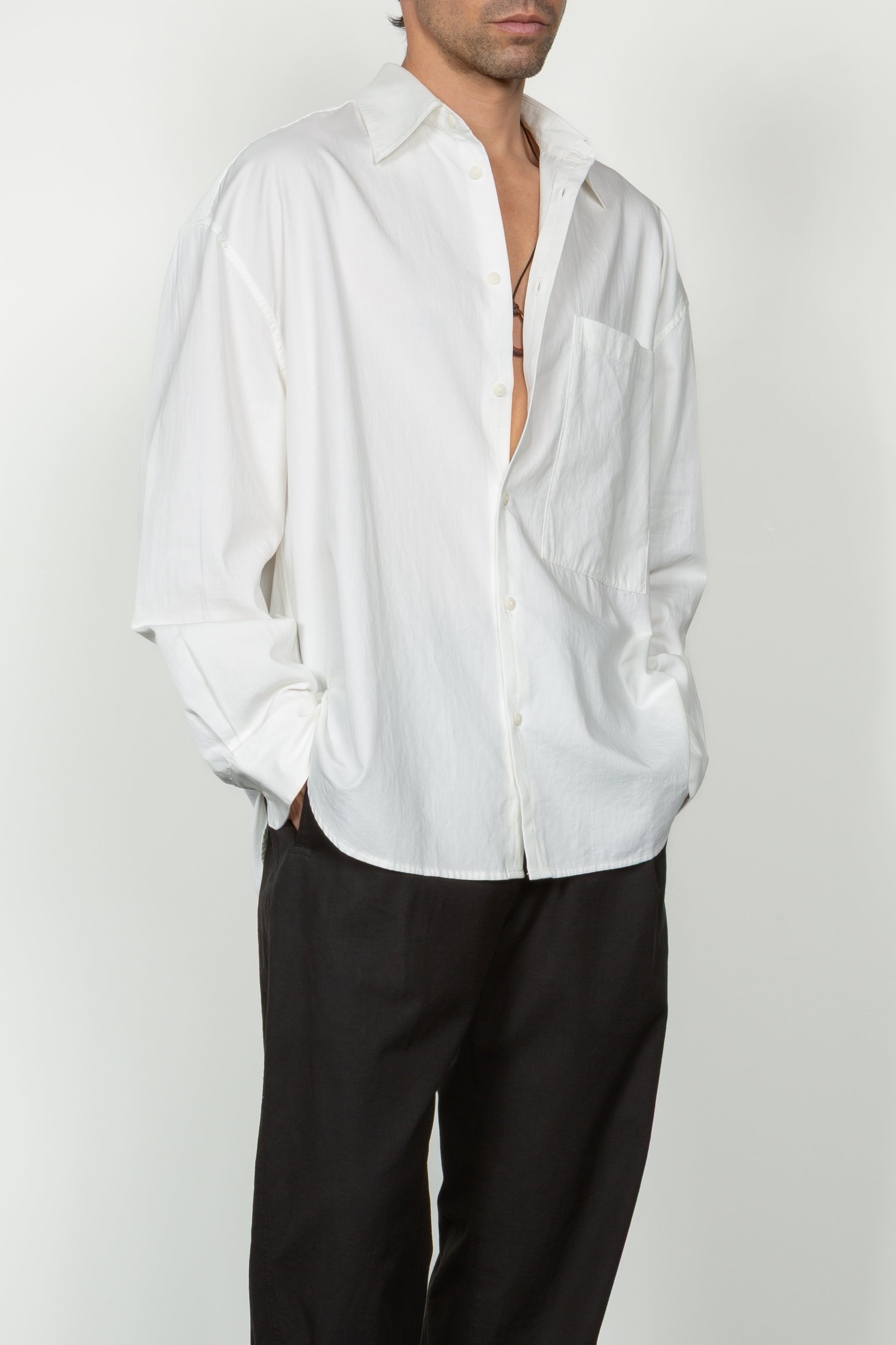 LOHEN BIG PATCH POCKET SHIRT ホワイト 【公式通販】