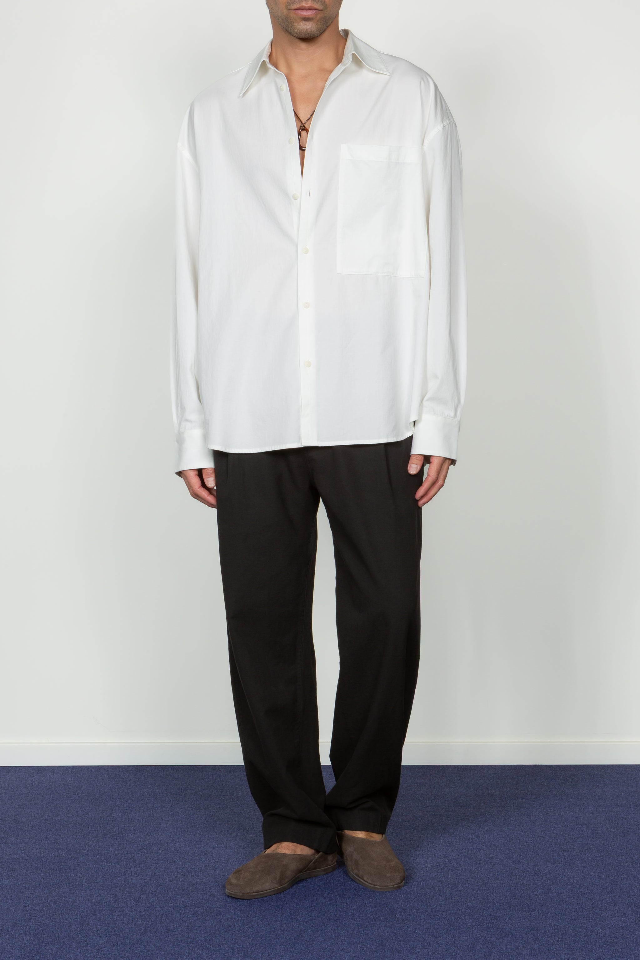 LOHEN BIG PATCH POCKET SHIRT ホワイト 【公式通販】