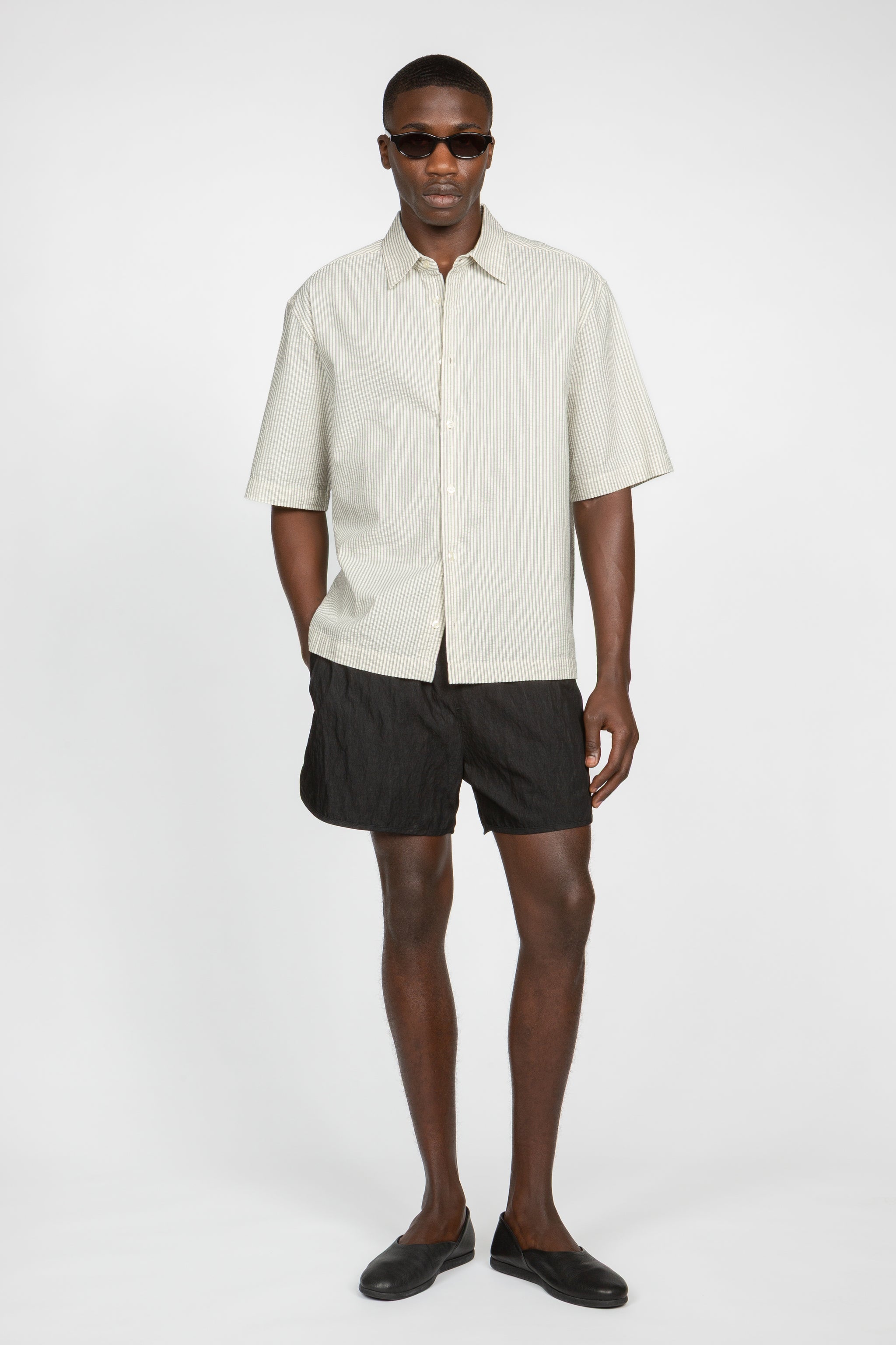 pencil stripe dress shirt Short Sleeve Button Down Shirt