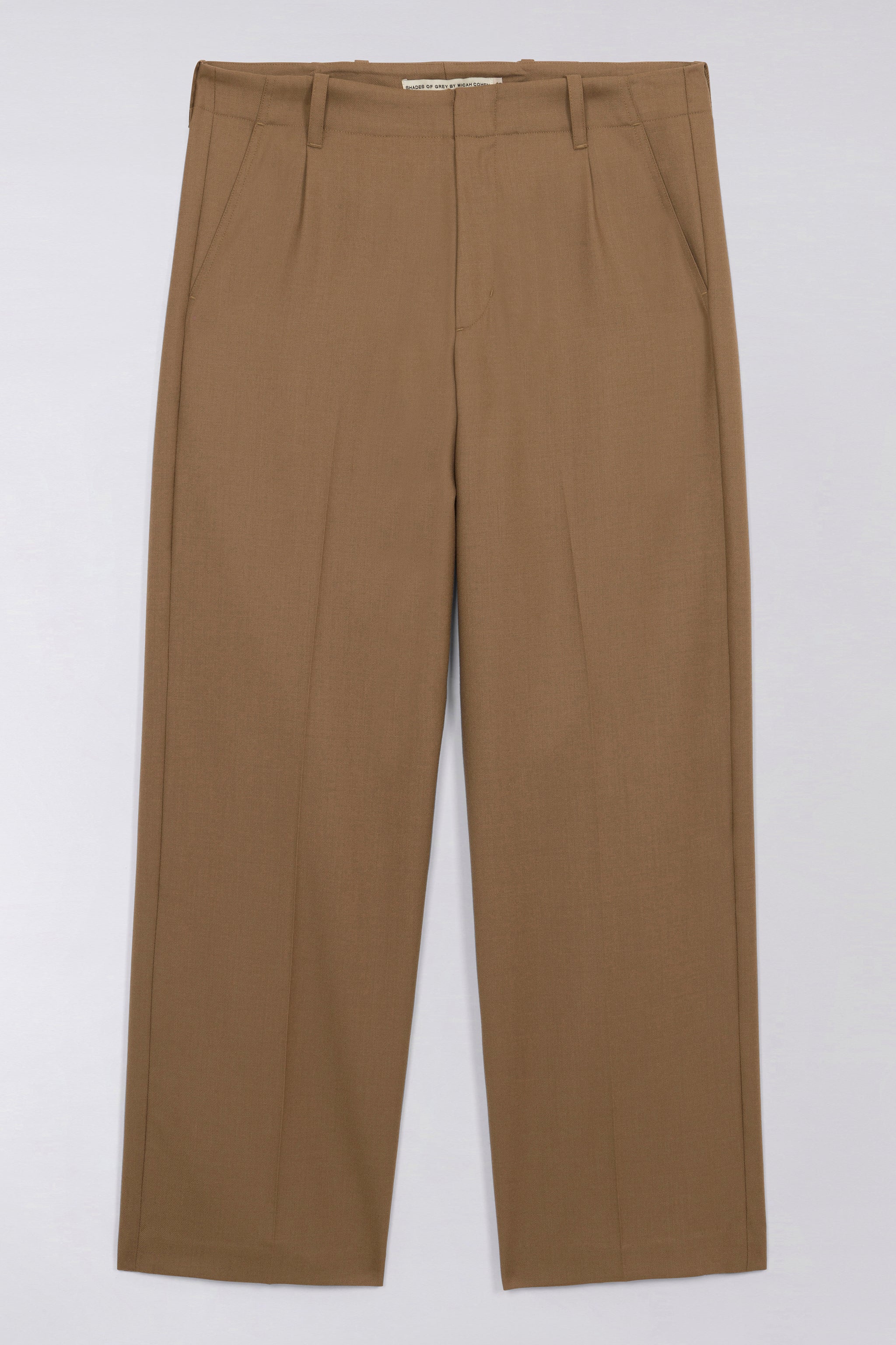 Wide Leg Single Pleat Trouser - Hazelnut – SHADES OF GREY BY