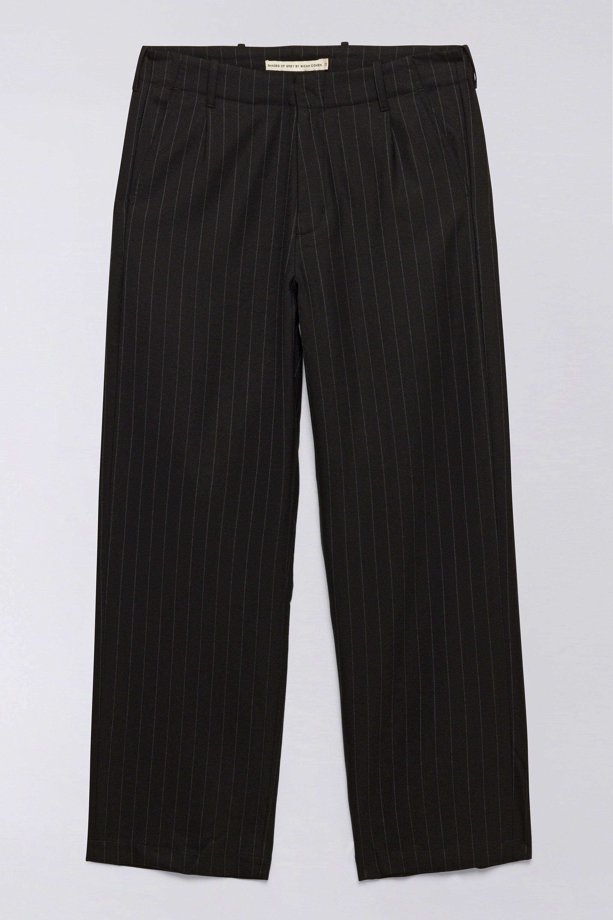 Wide Leg Single Pleat Trouser - Black Chalk Stripe – SHADES OF