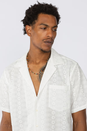 Resort Shirt - White Embroidered Floral – SHADES OF GREY BY MICAH COHEN