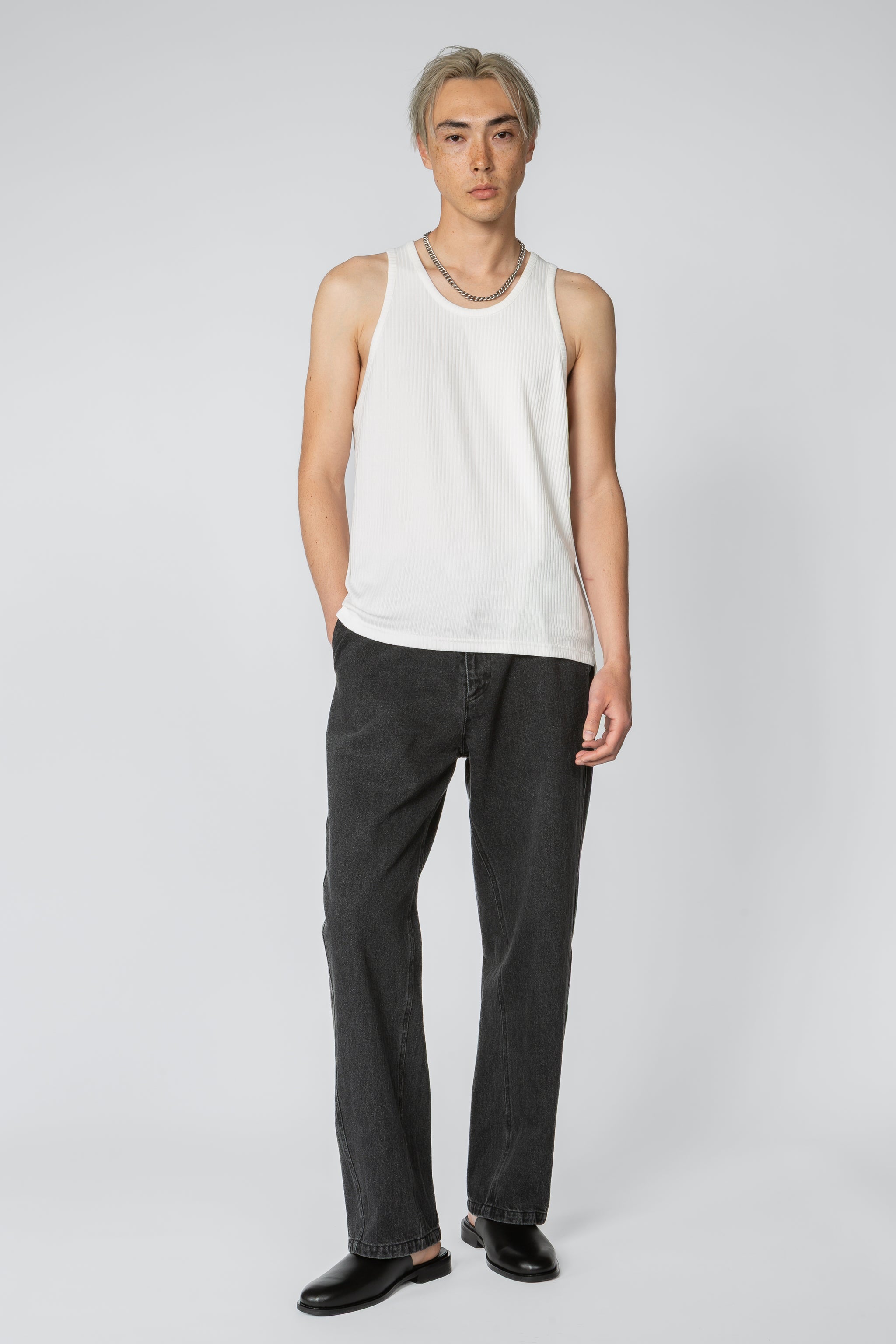 Tank Top - White Rib Knit – SHADES OF GREY BY MICAH COHEN