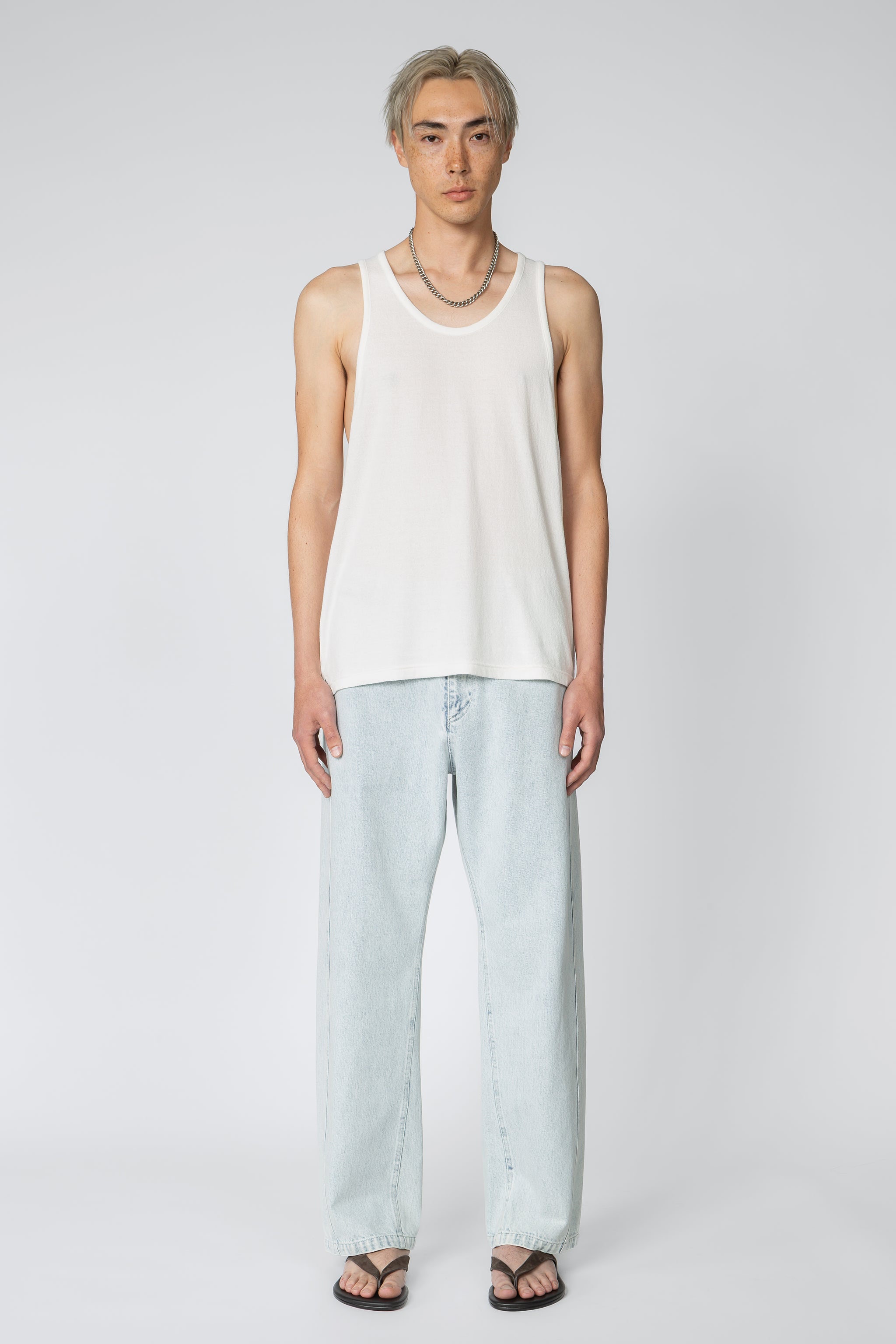 Y's 22SS Pe/C ASYMME KNIT TANK TOP 白2 Y's 22SS Pe/C ASYMME KNIT TANK TOP 白2