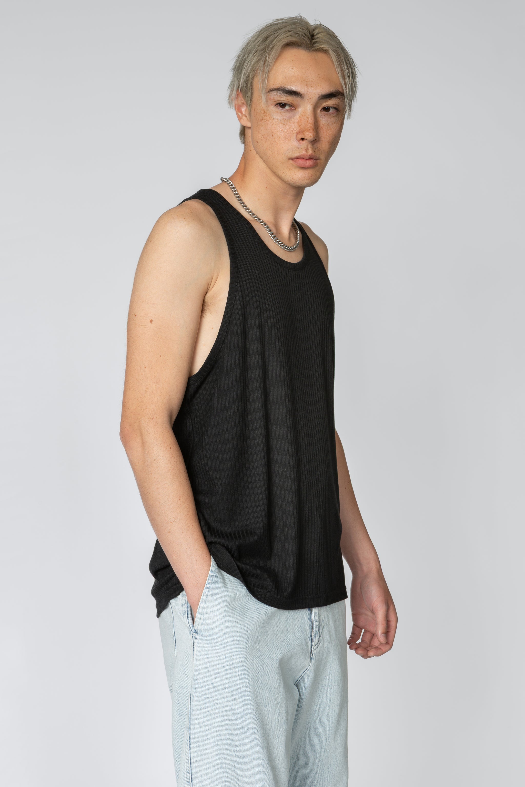 Tank Top - Black Rib Knit – SHADES OF GREY BY MICAH COHEN