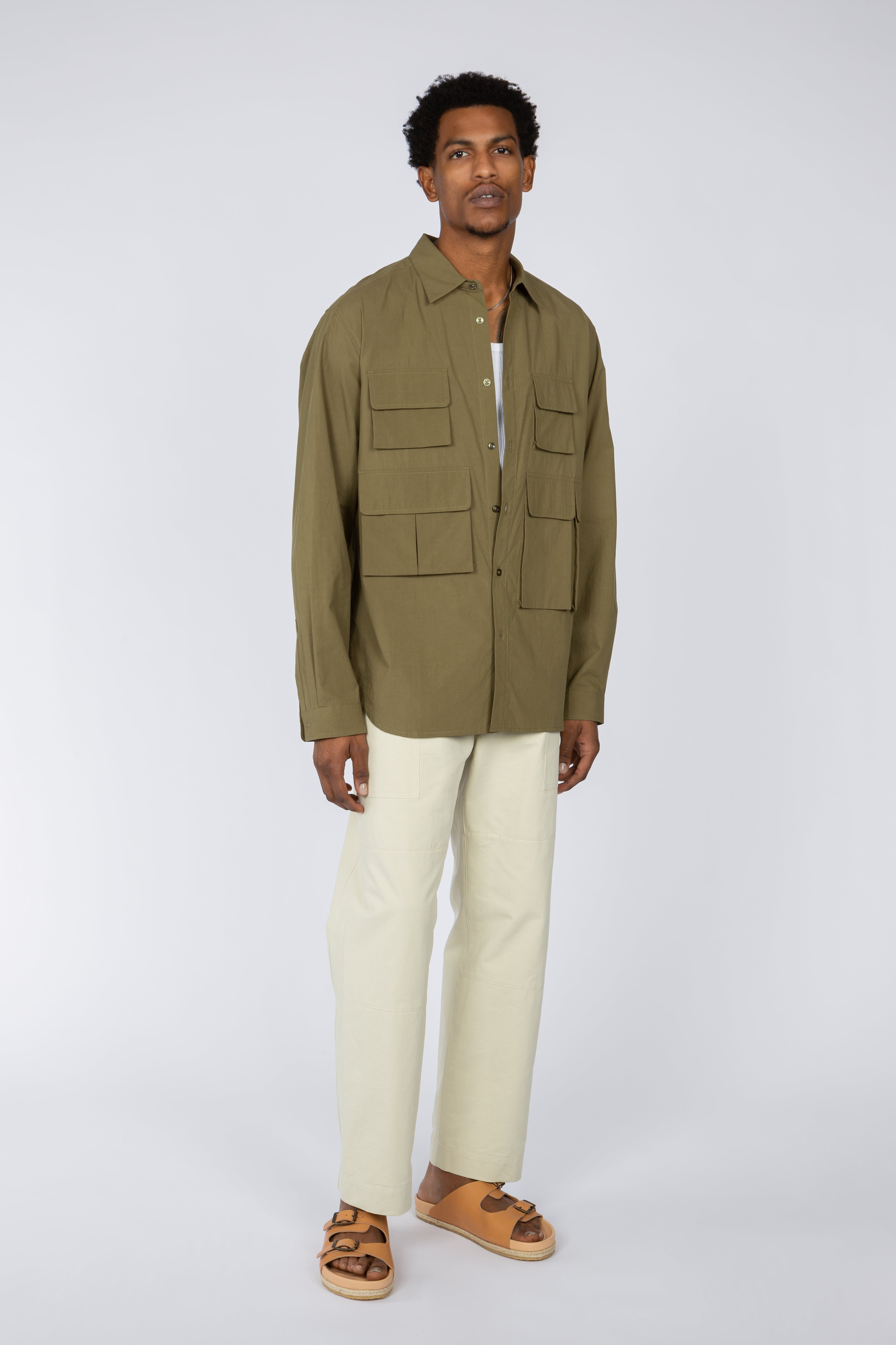 Multi-Pocket Utility Shirt - Olive Ripstop – SHADES OF GREY BY