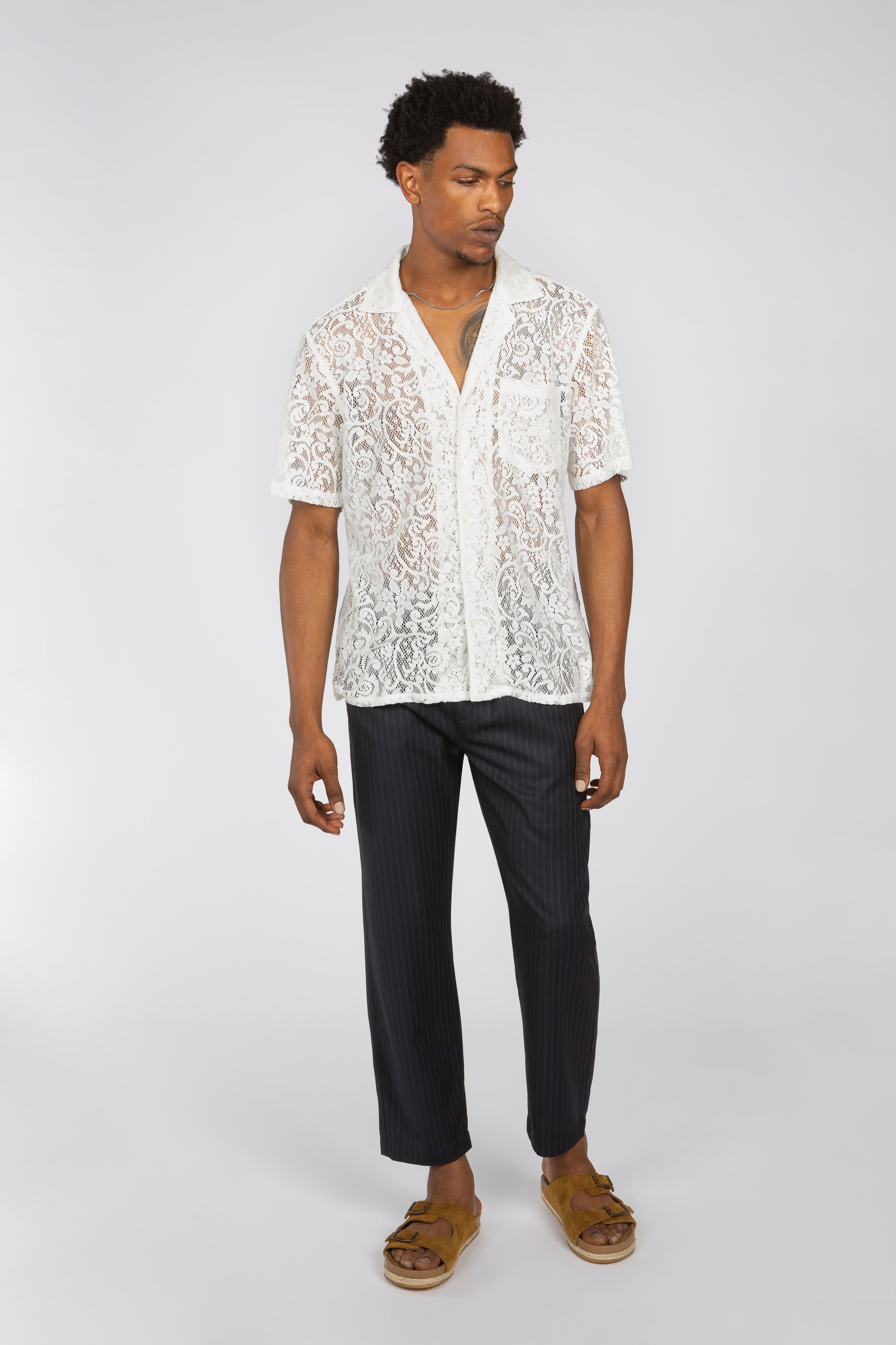 Men's Off-White Button Up Shirts